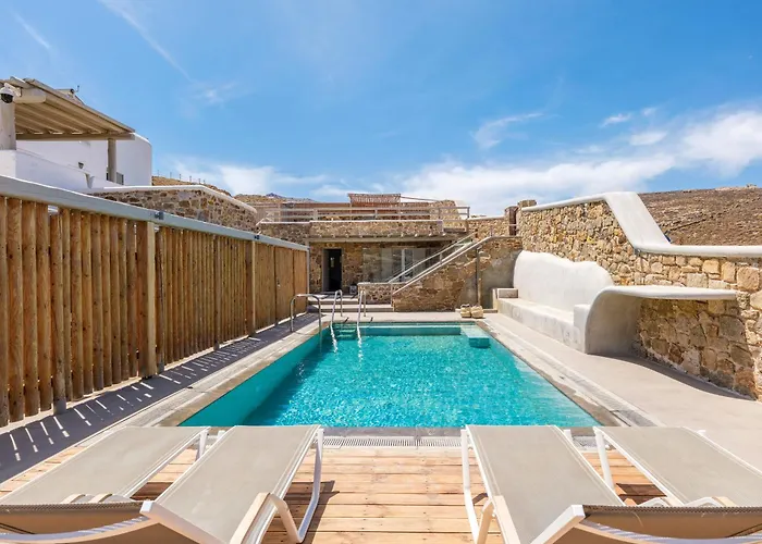 מלון דירות Sea Rock & Sky Private Mykonos Merchia Beach